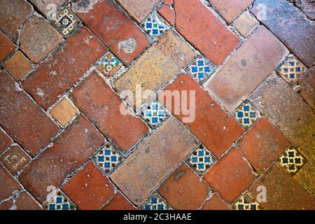 Bodendetails im Alhambra Palast, Granada, Anadalucia, Spanien. Stockfoto