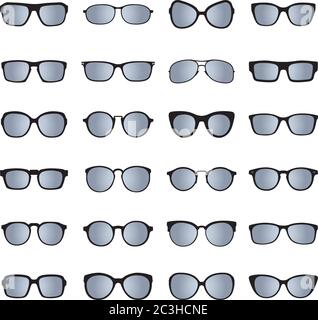 Sonnenbrille einstellen. Vektordarstellung. Stock Vektor