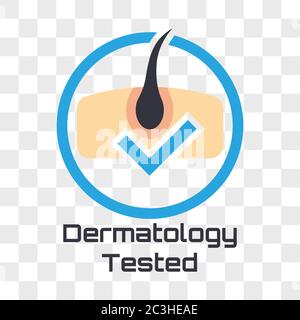 Dermatologisch getestetes Logo für kosmetisches Produkt. vektor-Illustration Stock Vektor