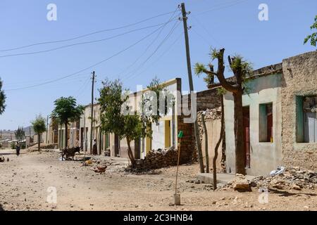 ÄTHIOPIEN, Tigray, Zalembessa, Grenzstadt zu Eritrea/ AETHIOPIEN, Tigray, Hochland, Blick zum Grenzgebiet Eritrea Stockfoto
