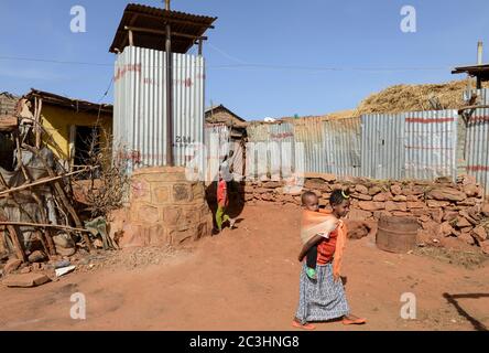 Äthiopien, Tigray, Shire, eritreische Flüchtlingslager May-Ayni verwaltet von ARRA und UNHCR/AETHIOPIEN, Tigray, Shire, Fluechtlingslager eritreische May-Ayni fuer Fluechtlinge Stockfoto