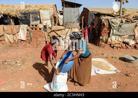 Äthiopien, Tigray, Shire, eritreische Flüchtlingslager May-Ayni verwaltet von ARRA und UNHCR/AETHIOPIEN, Tigray, Shire, Fluechtlingslager eritreische May-Ayni fuer Fluechtlinge Stockfoto