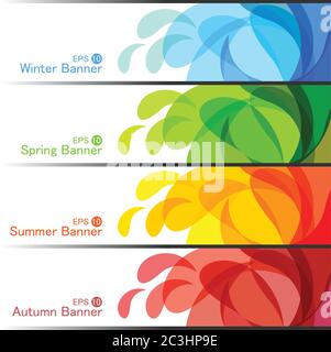 Set von Saison Banner, Vektor-Illustration Stock Vektor