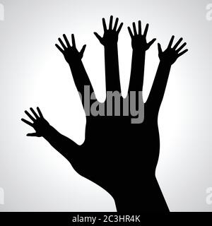 Symbol für „Pflegende Hände“. Vektorlogo Stock Vektor