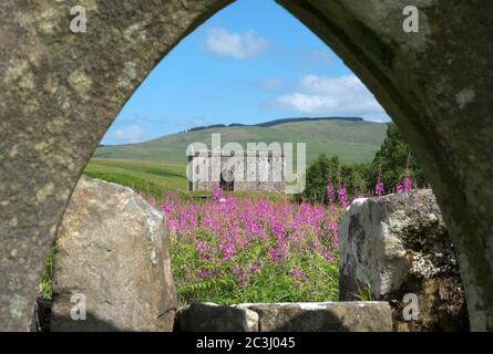 Hermitage Castle in der Nähe von Newcastleton in den Scottish Borders Stockfoto