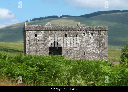 Hermitage Castle in der Nähe von Newcastleton in den Scottish Borders Stockfoto