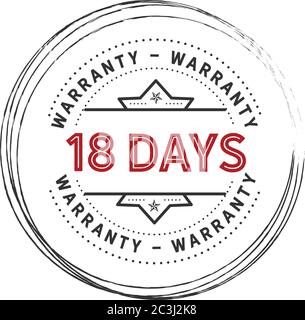 18 Tage Garantie Illustration Design Stempel Badge Symbol Stock Vektor