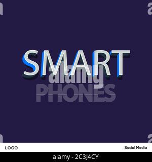 Smartphone schreiben. Retro-Design. Der blaue Hintergrund und der Text in der Mitte befinden sich in der Mitte der Seite. Vektorgrafik Studie. Stock Vektor