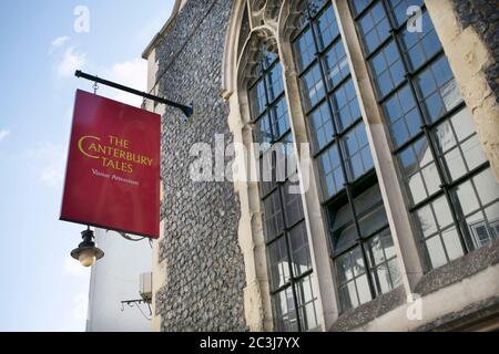 Das jetzt geschlossene Canterbury Tales Museum in Canterbury, Kent. Stockfoto