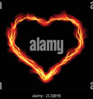 Herz im Feuer, abstrakter Vektor Hintergrund Stock Vektor