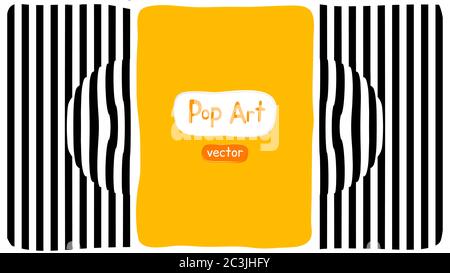 Abstrakt op Art Vektor-Illustration, gelb orange Hintergrund, Pop Art Illustration Design mit optischer Illusion geometrische Linie. Stock Vektor