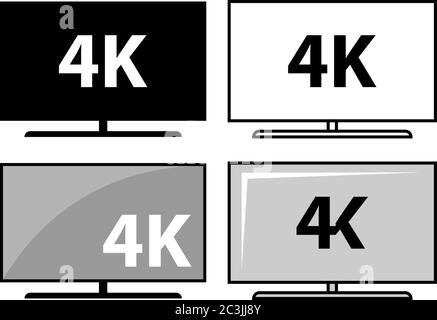 Vektorgrafik für 4K-TV-Symbol Stock Vektor