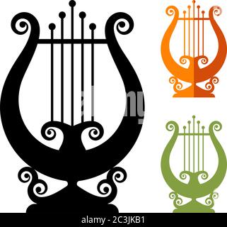 Lyre Griechische Saite Instrument Symbol Vektor Illustration Stock Vektor