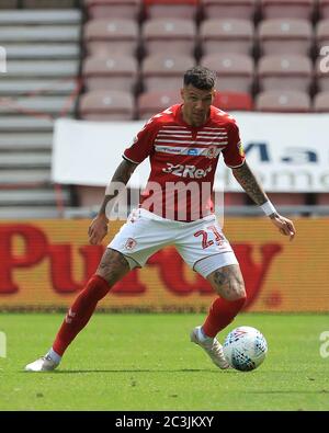 MIDDLESBROUGH, ENGLAND, 20. JUNI - Marvin Johnson von Middlesbrough während des Sky Bet Championship-Spiels zwischen Middlesbrough und Swansea City am Samstag, den 20. Juni 2020 im Riverside Stadium, Middlesbrough. (Kredit: Mark Fletcher, Mi News) Kredit: MI Nachrichten & Sport /Alamy Live Nachrichten Stockfoto