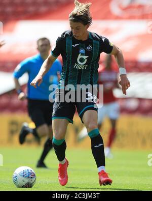 MIDDLESBROUGH, ENGLAND, 20. JUNI - Conor Gallagher von Swansea City während des Sky Bet Championship-Spiels zwischen Middlesbrough und Swansea City im Riverside Stadium, Middlesbrough am Samstag, 20. Juni 2020. (Kredit: Mark Fletcher, Mi News) Kredit: MI Nachrichten & Sport /Alamy Live Nachrichten Stockfoto