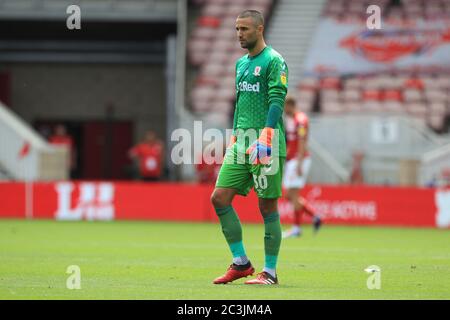 MIDDLESBROUGH, ENGLAND, 20. JUNI - Dejan Stojanovic von Middlesbrough während des Sky Bet Championship-Spiels zwischen Middlesbrough und Swansea City am Samstag, 20. Juni 2020 im Riverside Stadium, Middlesbrough. (Kredit: Mark Fletcher, Mi News) Kredit: MI Nachrichten & Sport /Alamy Live Nachrichten Stockfoto