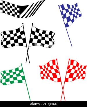 Race Flag Verschiedene Designs, Vinyl Ready Vektor Illustration Stock Vektor