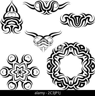 Tribal Tattoo Sonne, Flamme Tribal Design Vektor Illustration Stock Vektor