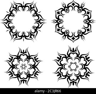 Tribal Tattoo Sonne, Flamme Tribal Design Vektor Illustration Stock Vektor