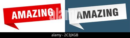 Erstaunliche Banner. Erstaunliche Sprechblase Label-Set. Erstaunliche Zeichen Stock Vektor