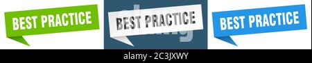 Best Practice Banner. Best Practice Sprechblase Label-Set. Best Practice Zeichen Stock Vektor