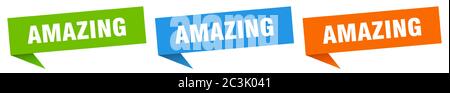 Erstaunliche Banner. Erstaunliche Sprechblase Label-Set. Erstaunliche Zeichen Stock Vektor