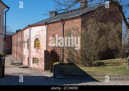 Blick auf die Festung Suomenlinna in Helsinki, Finnland Stockfoto