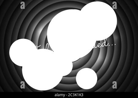 Weiterhin handschreiben Titel auf schwarz-weiß Film vintage Film runden Shutter. Alte Kino Kreis Förderung Ansage Bildschirm. Vector Retro Show Unterhaltung Szene Poster eps Illustration Stock Vektor