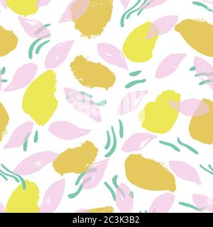 Abstrakt pastellfarben modern Pinsel floral Muster, handgezeichnet Striche auf weißem Hintergrund. Grunge moderne Pinselstriche und Linie auf weißem Hintergrund. Einfacher Vektor Stock Vektor