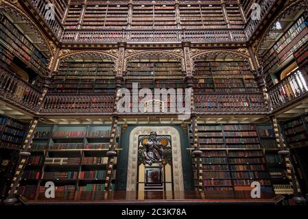 Schön dekorierte Regale voller antiker Bücher Stockfoto