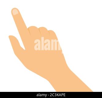 Hand eines Mannes mit Zeigefinger Nahaufnahme Vektor-Illustration in einem flachen Design. Stock Vektor