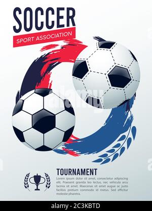 Fußball Liga Sport Poster mit Ballons Vektor Illustration Design Stock Vektor