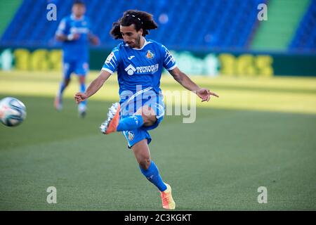 Getafe, Spanien. Juni 2020. Marc Cucurella (Getafe CF) in Aktion während der La Liga Spielrunde 30 zwischen Getafe CF und SD Eibar im Alfonso Perez Stadion.(Endstand: Getafe CF 1:1 SD Eibar) Credit: SOPA Images Limited/Alamy Live News Stockfoto