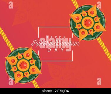 Indien Raksha Bandhan Blumen Dekoration Rahmen Vektor Illustration Design Stock Vektor