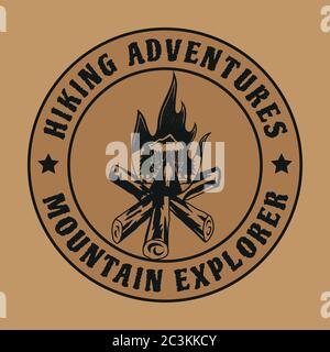 Dies ist ein Logo-Design, das Benutzer einen Vintage-Stil. Dieses Design ist sehr geeignet, um als Logo für verschiedene Outdoor-Aktivitäten im Sommer verwendet werden. Stock Vektor