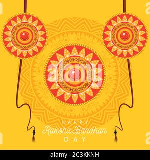 Indien Raksha Bandhan Blumen Dekoration Rahmen Vektor Illustration Design Stock Vektor