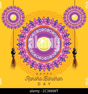 Indien Raksha Bandhan Blumen Dekoration Rahmen Vektor Illustration Design Stock Vektor