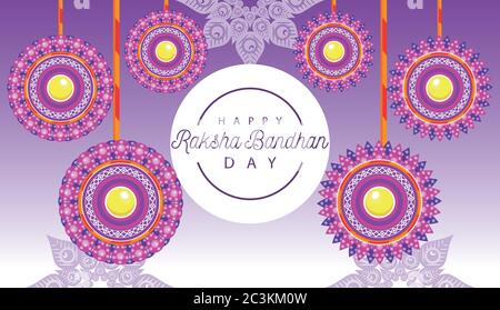 Indien Raksha Bandhan Blumen Dekoration Rahmen Vektor Illustration Design Stock Vektor