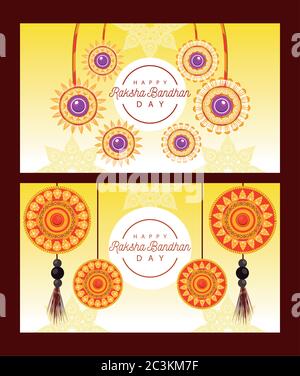 Indien Raksha Bandhan Blumen Dekoration Rahmen Vektor Illustration Design Stock Vektor