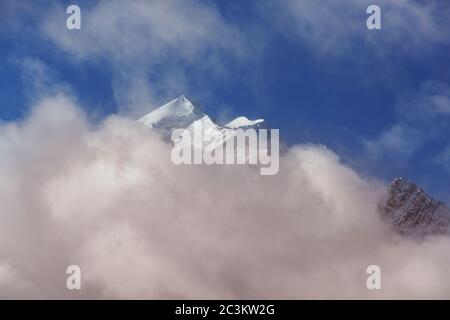 Blick auf den majestätischen Aoraki Mount Cook vom See Matheson, Neuseeland Stockfoto