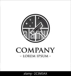 Logo für die Glasreinigung. Vektor und Illustration. Stock Vektor