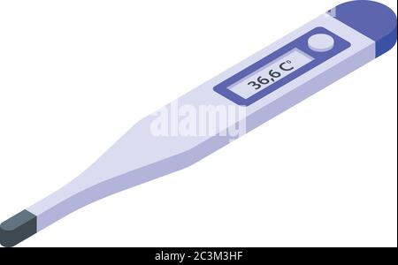 Elektronische Thermometer Symbol, isometrische Stil Stock Vektor