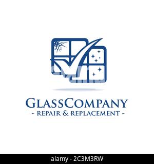 Fenster und Glaslogo. Vektor und Illustration. Stock Vektor