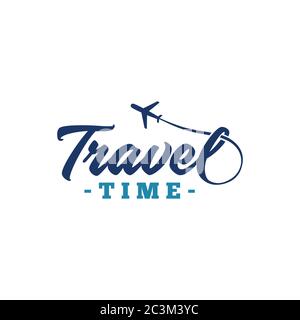 Reisezeit. Handgezeichnete Schriftzüge. Vektor und Illustration. Stock Vektor