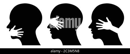 Set Silhouetten von Köpfen - Konzept für medizinische oder Gesundheit Design, VEKTOR-ILLUSTRATION Stock Vektor