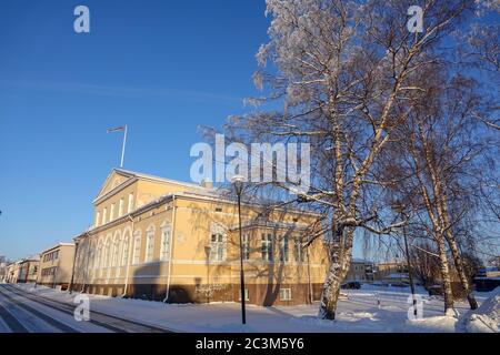 Küstenstadt Raahe und seine alten Gebäude und Museum Stockfoto