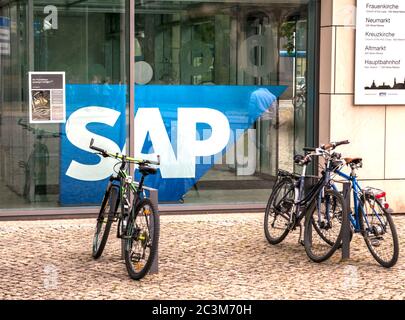 Dresden, Sachsen / Deutschland: SAP-Niederlassung in Dresden - SAP ist ein multinationaler Softwarekonzern mit Sitz in Deutschland Stockfoto