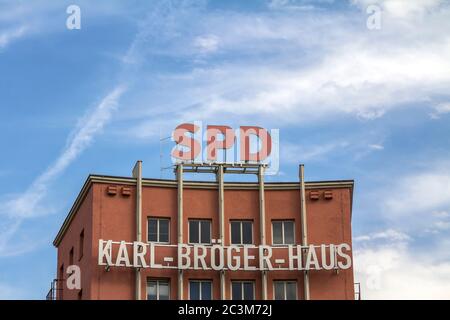 Nürnberg, August 11,2019: Gebäude des Karl-Bröger-Hauses, der SPD, in der Innenstadt Stockfoto