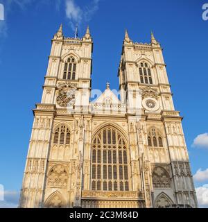 Westminster Abbey (die Stiftskirche von St. Peter in Westminster) - gotische Kirche in der City of Westminster, London. Westminster ist traditioneller Ort Stockfoto