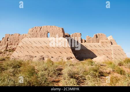 Kyzyl-Kala Festung alten Khorezm in der Kyzylkum Wüste, Usbekistan Stockfoto